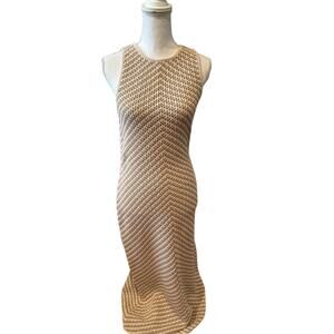 House of Harlow 1960 Revolve Crochet Maxi Dress Cream Tan M